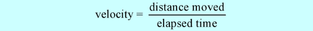 تعرف السرعة بأنها التغير في المسافة (change in distance) مع الزمن المنقضي (elapsed time) وهذا يعني :