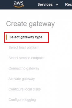 AWS Gateway de almacenamiento