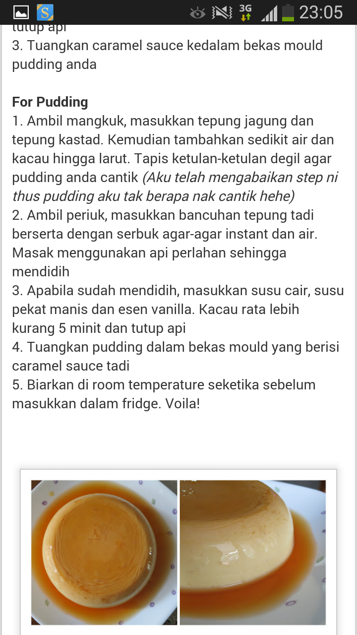 What's Up Izang!: Resepi resepi puding karamel gula hangus