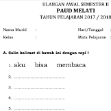 Contoh Soal Anak Tk Bahasa Indonesia