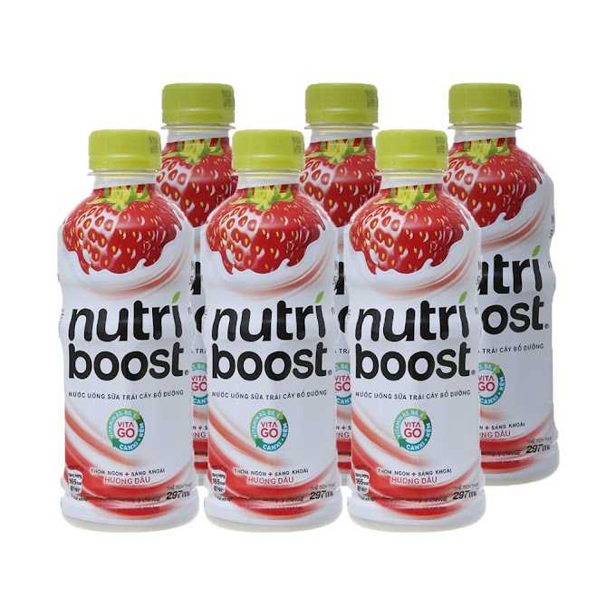 24 chai sữa trái cây Nutriboost hương dâu 297ml