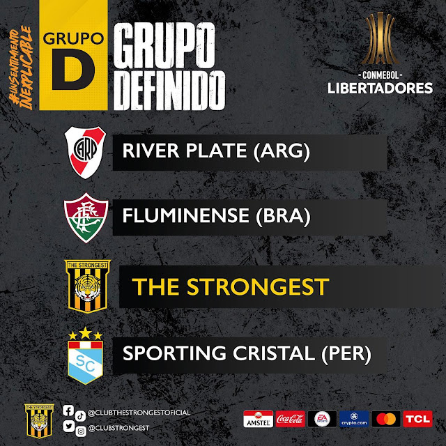 Fixture de The Strongest en el Grupo D de Copa Libertadores 2023
