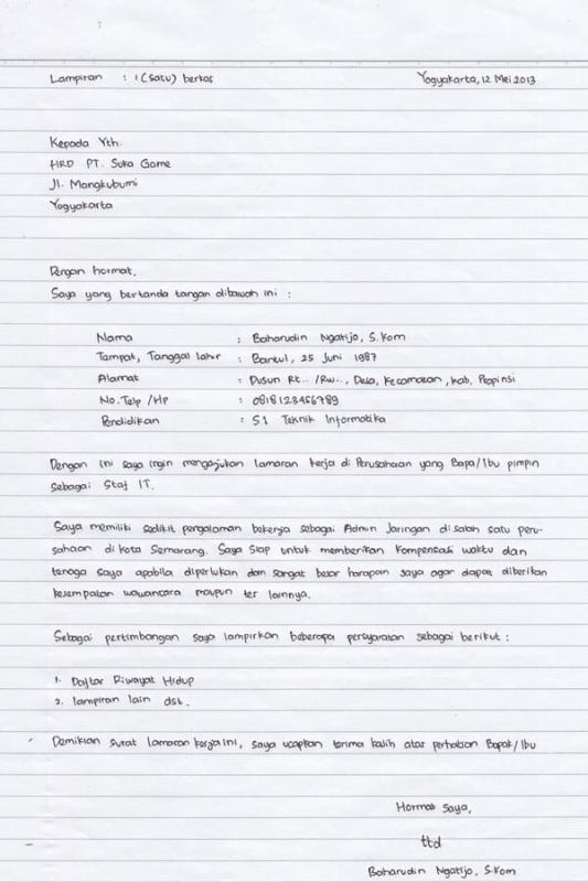 11+ Contoh Surat Lamaran Kerja Doc,Umum, PT, Simple, Guru ...