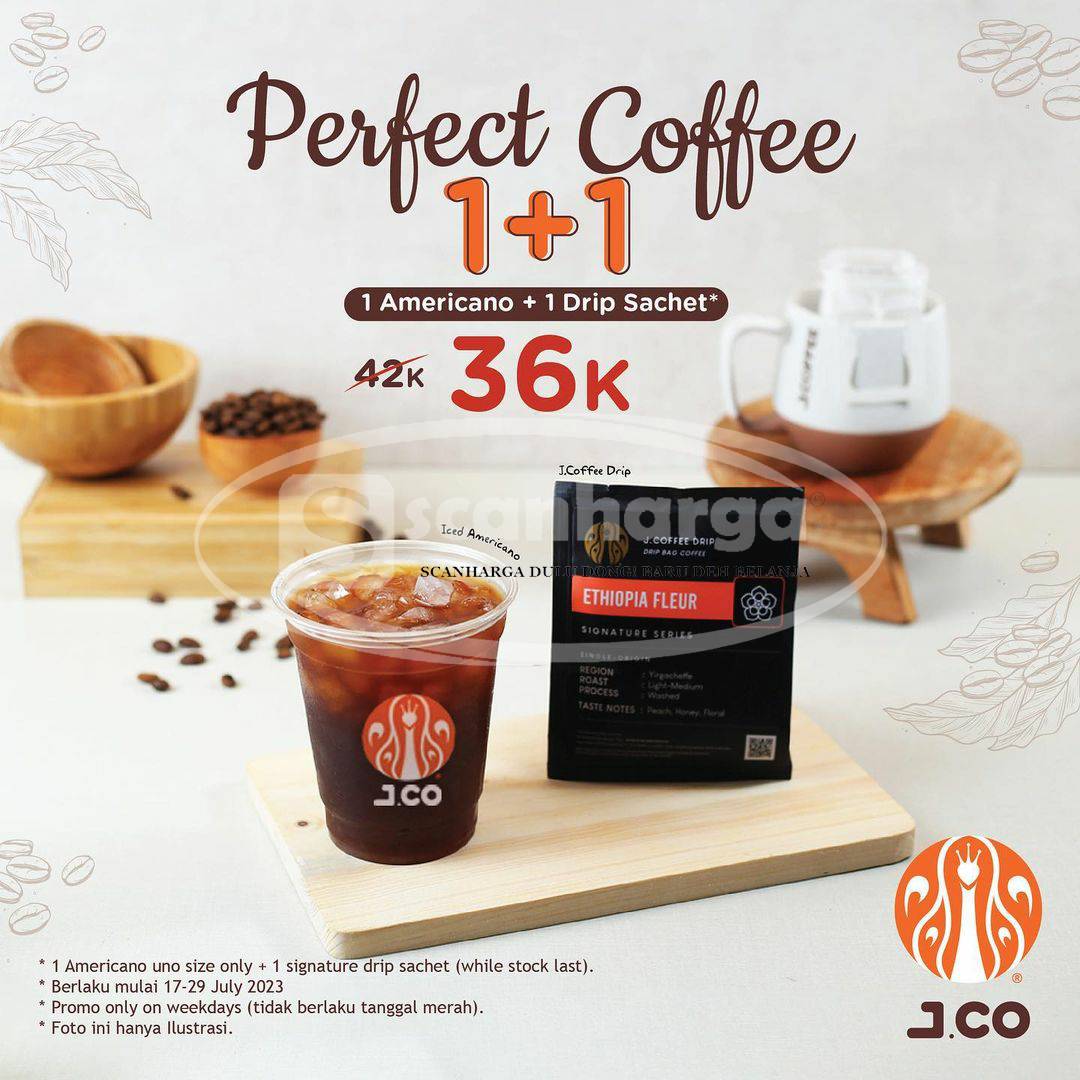 Promo JCO Perfect Coffee 1 + 1 Americano + Jcoffee Drip Only Rp. 36K