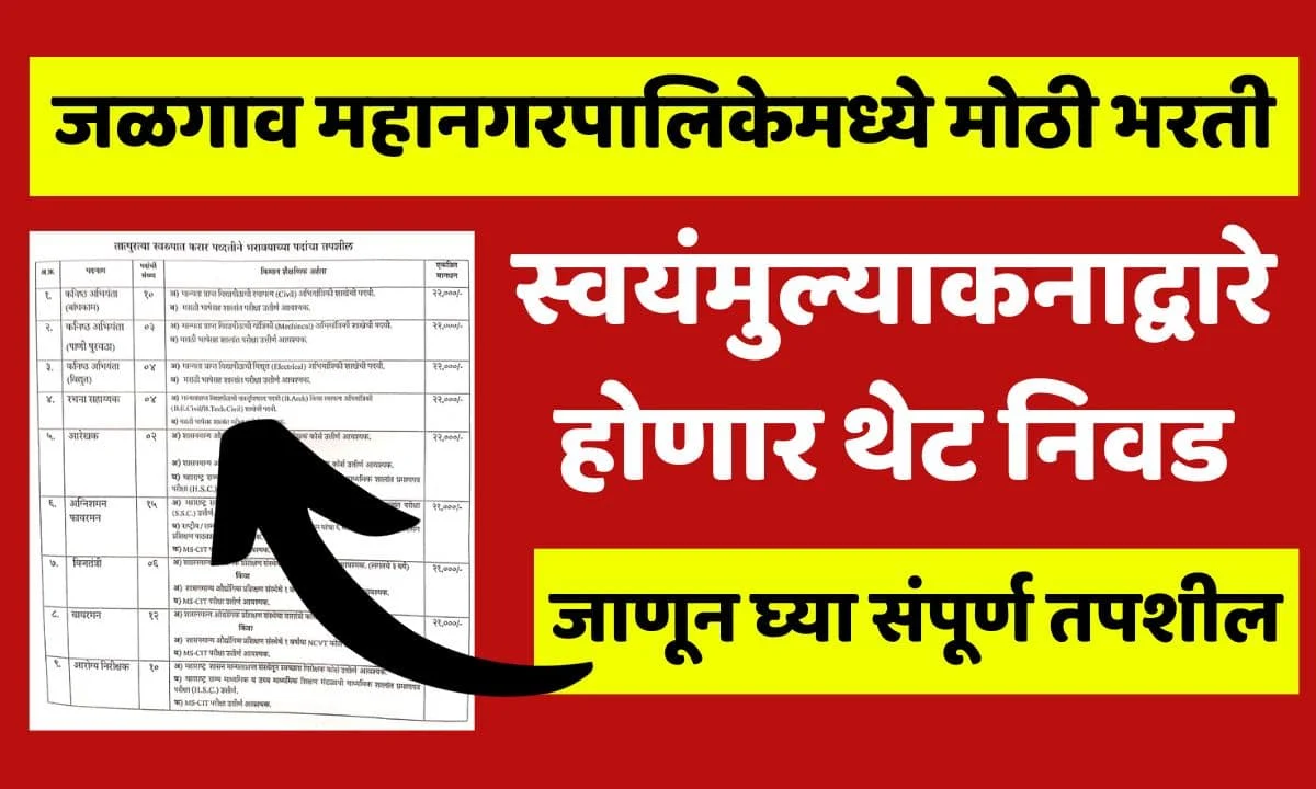 Jalgaon Municipal Corporation Recruitment 2023