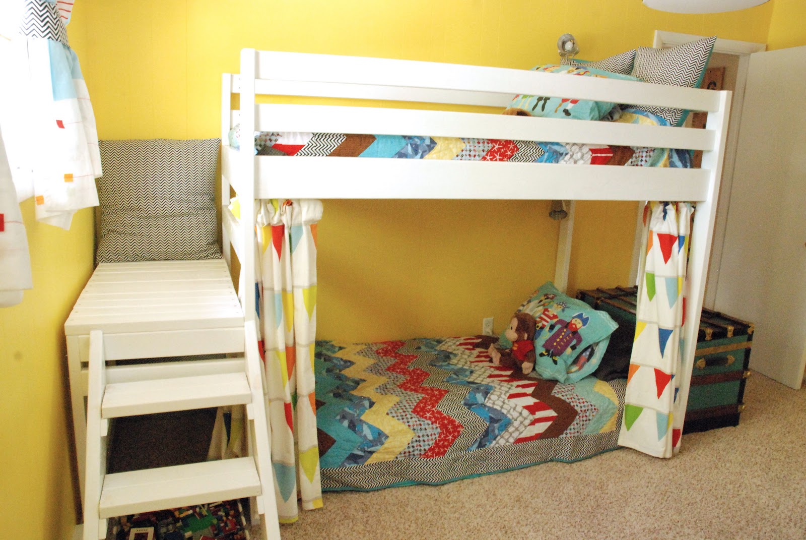 DIY Kids Loft Bunk Bed with Stairs