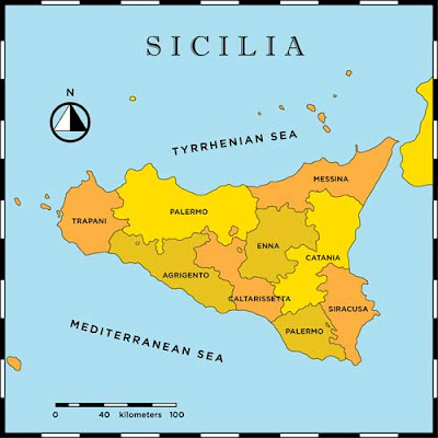 Cartina Politica della Sicilia