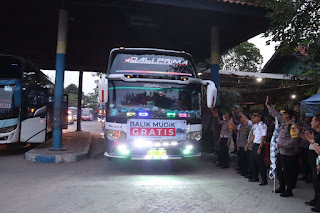 Polres Bojonegoro Berangkatkan Tiga Bus, Balik Mudik Gratis Tujuan Jakarta