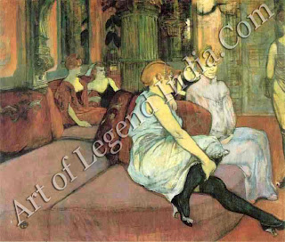 The Great Artist Henri de Toulouse-Lautrec “The Salon at the Rue Due Moulins” 1894   43¾" x 52" Musee Toulouse-Lautrec, Albi 