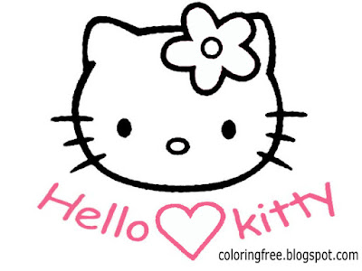 Free clipart pink Hello kitty face colouring book pages delightful printables for young schoolgirls