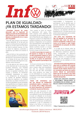 PLAN DE IGUALDAD:¡YA ESTAMOS TARDANDO!