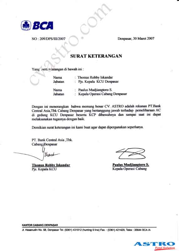 7 Contoh Surat Referensi Kerja & Pengalaman Kerja Sebagai 