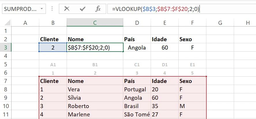 Pesquisa com procv