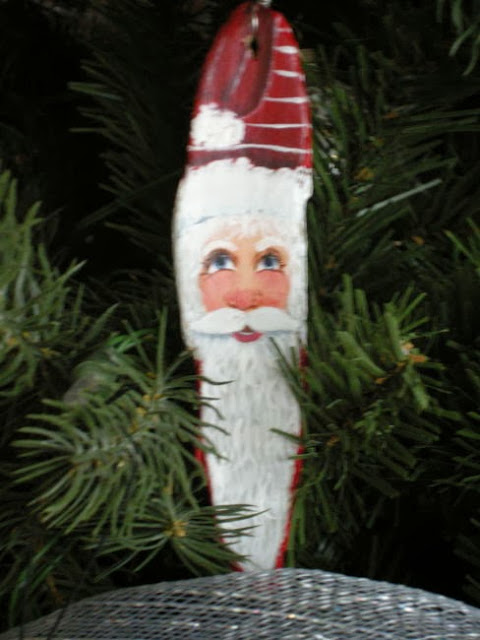 Striped Santa Margaret Ryall painted Santa striped Designing Home