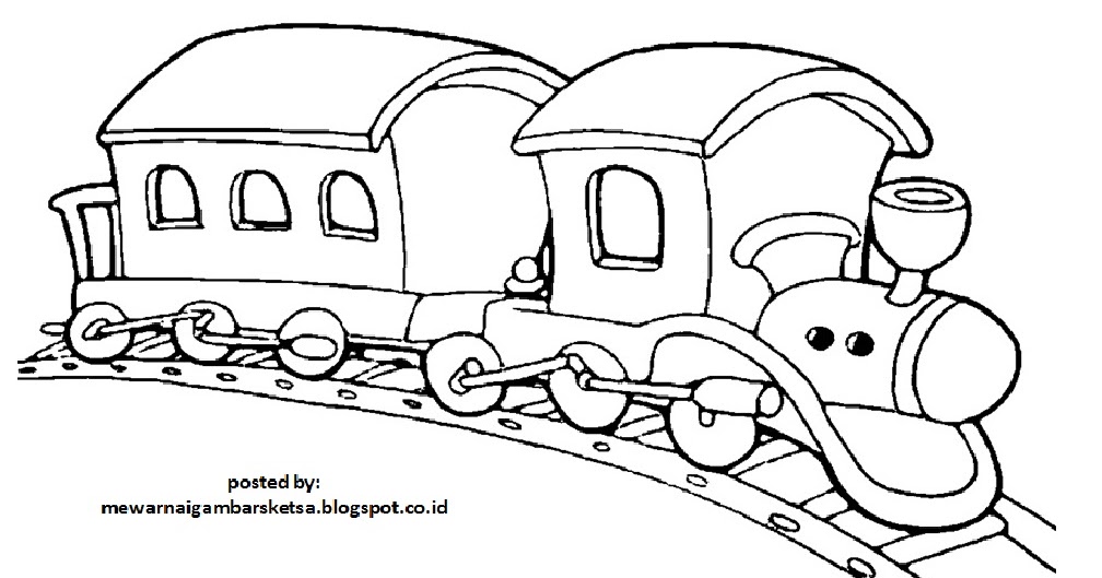 Mewarnai Gambar  Mewarnai Gambar  Sketsa Kendaraan Kereta  Api  1