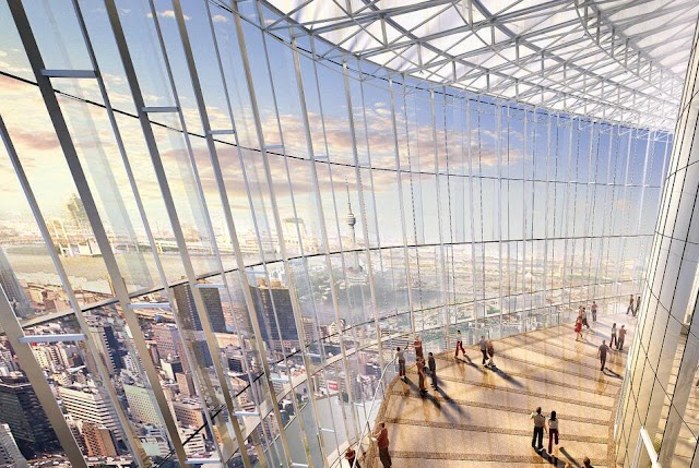 Photo of viewing platform on top floors of new skysraper