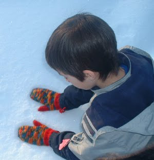 picture of second knitted mittens