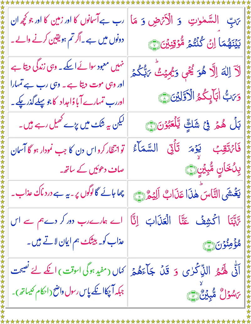 Surah-Ad-Dukhan with Urdu Translation,Quran,Quran with Urdu Translation,