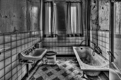 Vintage sketch of old bathroom