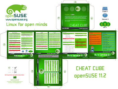 Imagen de un cheat cube de OpenSuse