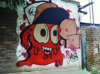 Graffiti Murals Monster Art Red Spongebob