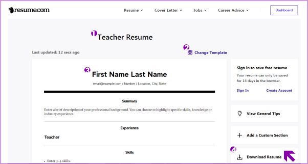 membuat resume secara online melalui Resume.com
