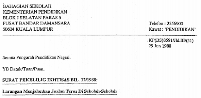 Surat Pekeliling Berkaitan Ponteng Sekolah