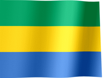 The waving flag of Gabon (Animated GIF)