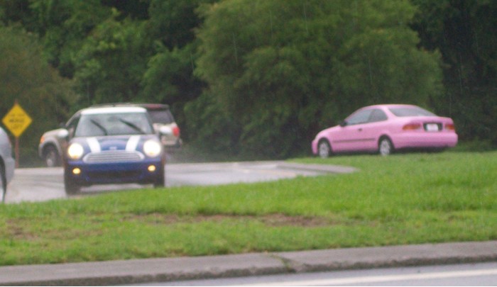 The PeptoBismol Pink Honda Civic I spotted by the airport