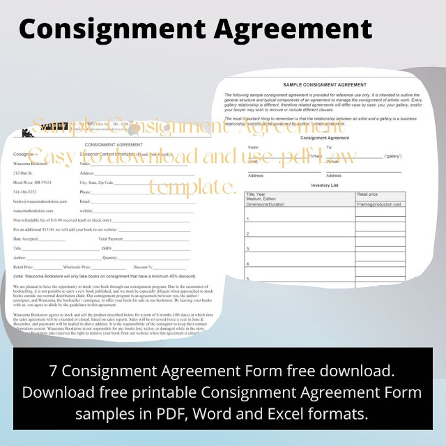 Consignment Agreement Forms Template