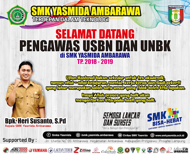  Desain Banner Selamat Datang  Pengawas USBN dan UNBK SMK 