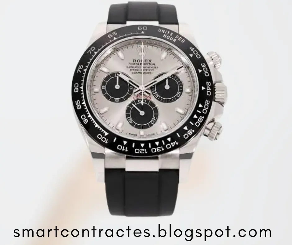 Rolex Daytona watch with a white background