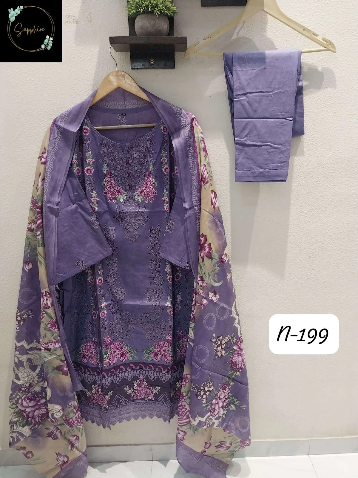 Agha Noorain N 199 Sapphire Lawn Karachi Readymade Suits