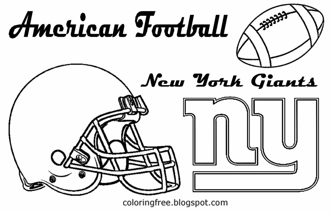 New York Giants printable East American football drawing pictures for children USA sports coloring