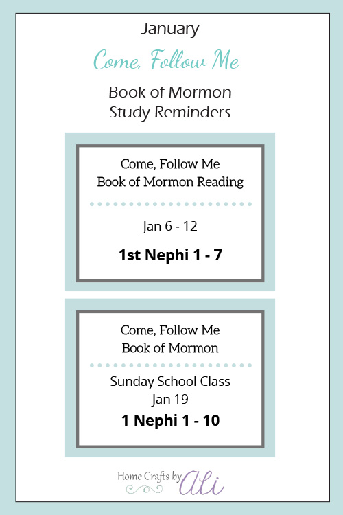 Come Follow Me Book of Mormon Studay Reminders January 2020