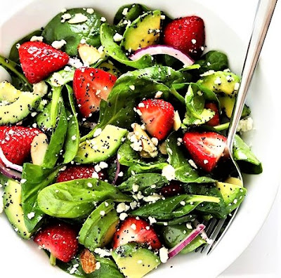 Summer Strawberry Spinach Salad with Avocado