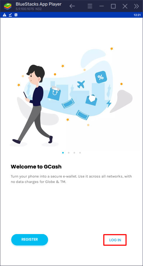 login gcash using Bluestacks