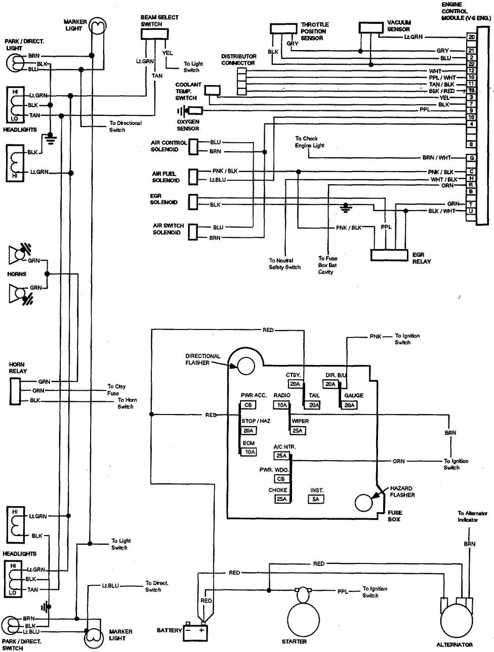 Chevrolet V8 Trucks 1981-1987 Electrical Wiring Diagram  