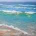 Small Seascape, Daily Painting,, Small Oil Painting, "Favorite Beach",
6x8" Oil