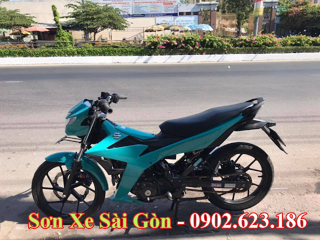 Sơn xe máy Honda Sonic màu xanh lục bảo cực đẹp