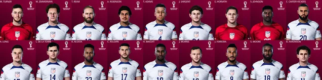 USA National Team WC22 Facepack For eFootball PES 2021