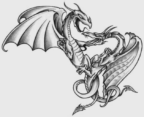 khanda tattoos. Dragon Art for tattoos - New