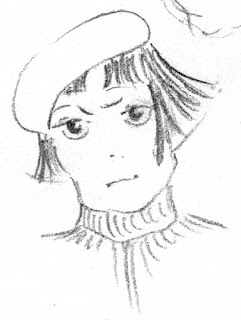 girl with tam o'shanter hat and frustrated look