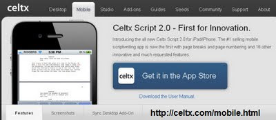Celtx Mobile Scriptwriting Ap