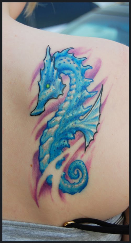 Sea horse. animal. New Woman tattoo: Seahorse_tattoo_