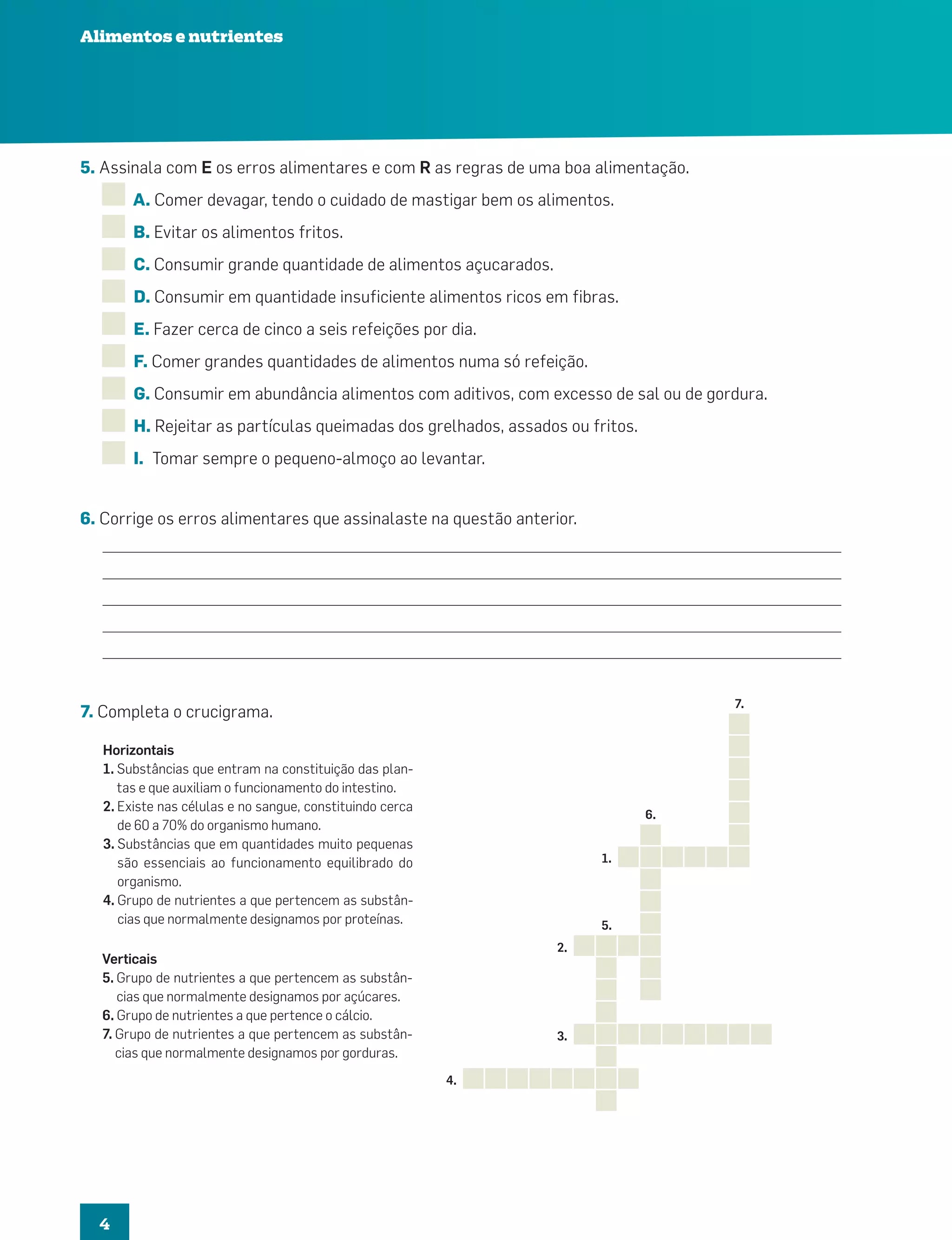 Exercícios sistema digestório 5 ano