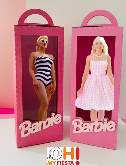 Barbie the Movie: Free Printable Barbie Boxes with Barbie in Swimsuit.