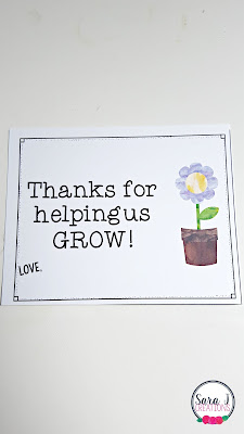 Easy budget friendly thank you presents!  Thanks for helping me grow with a version that says we as well.  Free gift tags to go with the plants/flowers of your choice.