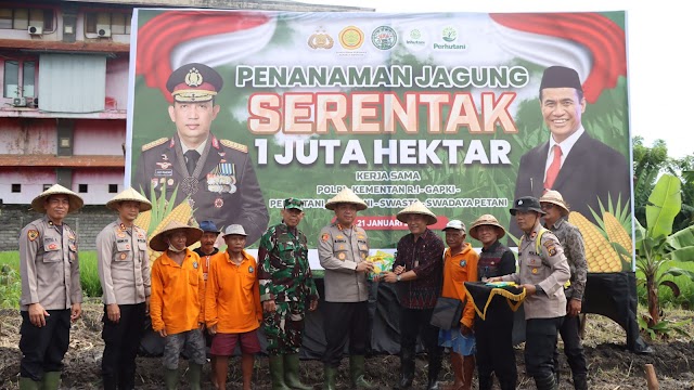 Polresta Denpasar Gelar Penanaman Jagung Serentak 1 Juta Hektar untuk Dukung Swasembada Pangan 2025