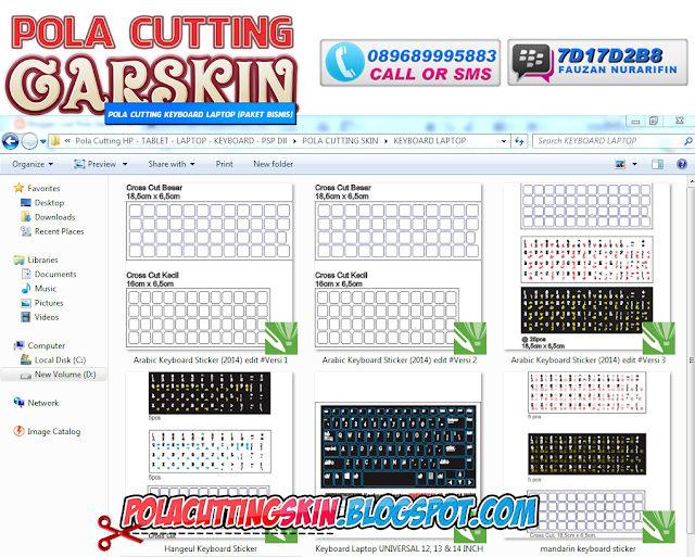 Pola Cutting KEYBOARD LAPTOP [Paket Bisnis]